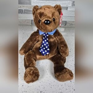 Ty - Hero - Brown Teddy Bear with Blue Tie
